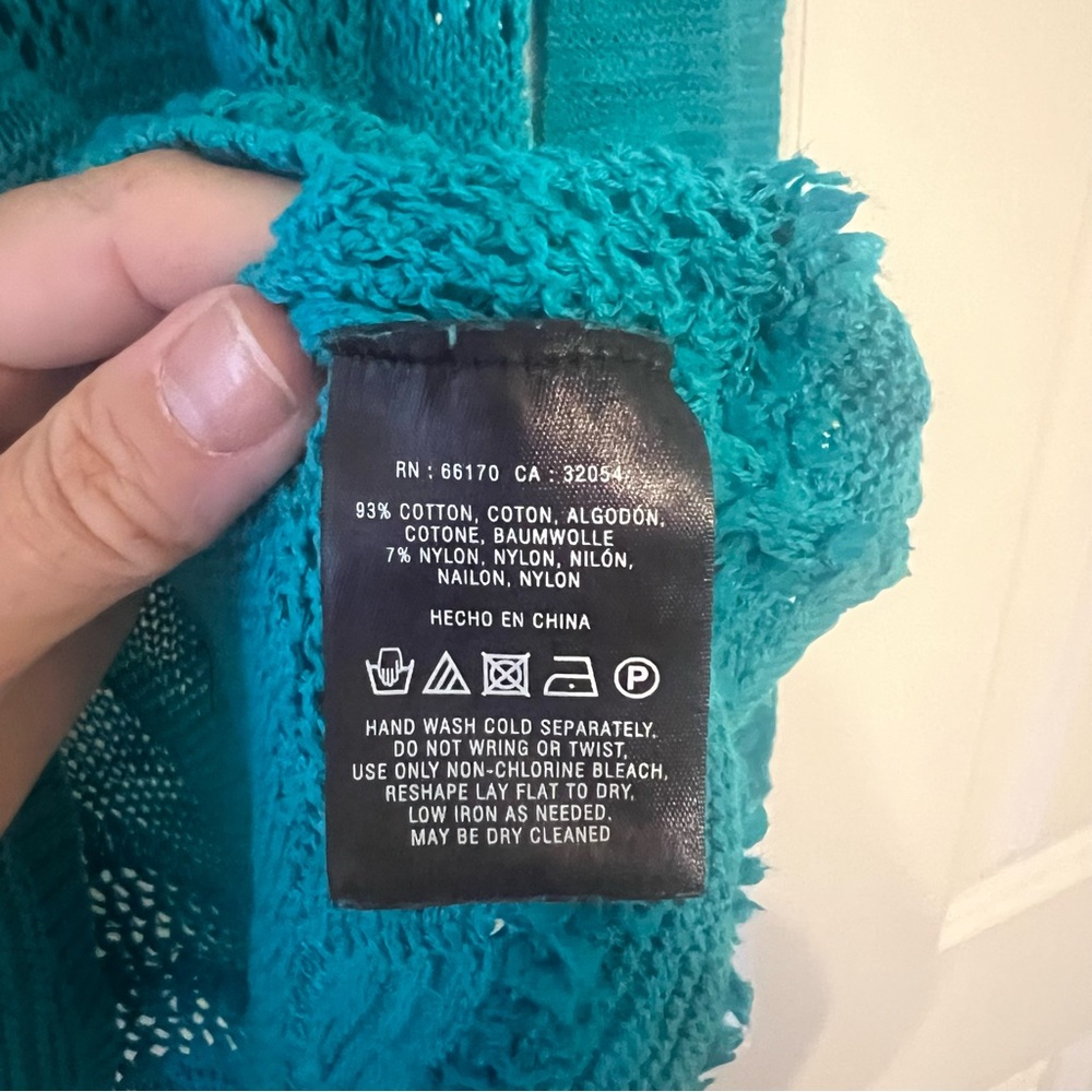 ⭐️ Anthropologie Vibrant Teal Knit Hooded Sweater - Picture 5 of 5